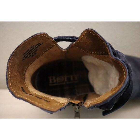 Børn BR0013634 Women's Sz 7M Navy Distressed Leather Tarkiln Ankle Booties - Picture 7 of 9